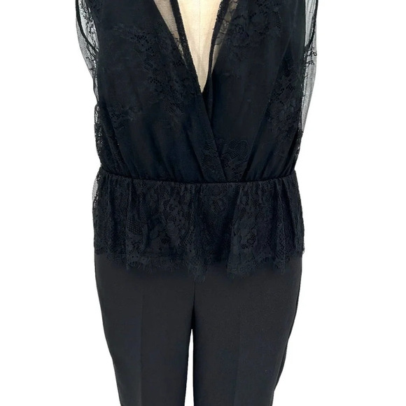 Zara Jumpsuit Lace Peplum Combined Sleeveless Black Size‎ Small - Picture 4 of 16